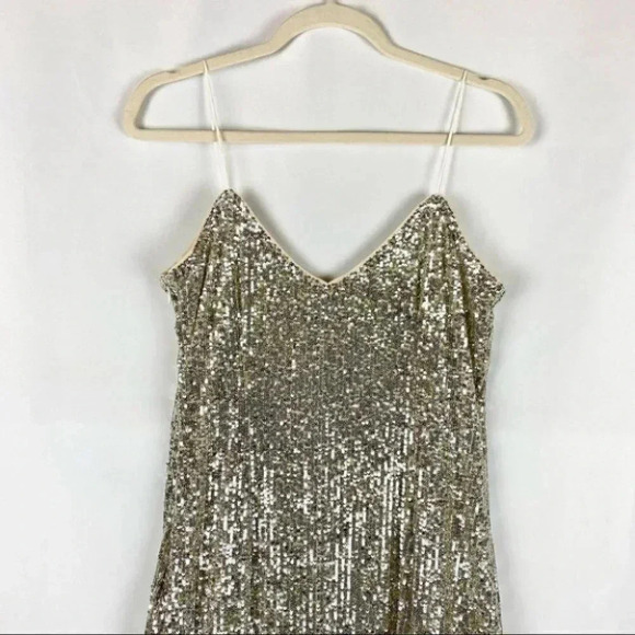 Sachin & Babi Odelle Sequin Midi Dress Cocktail Formal Party Gold Size 10 - Picture 5 of 10